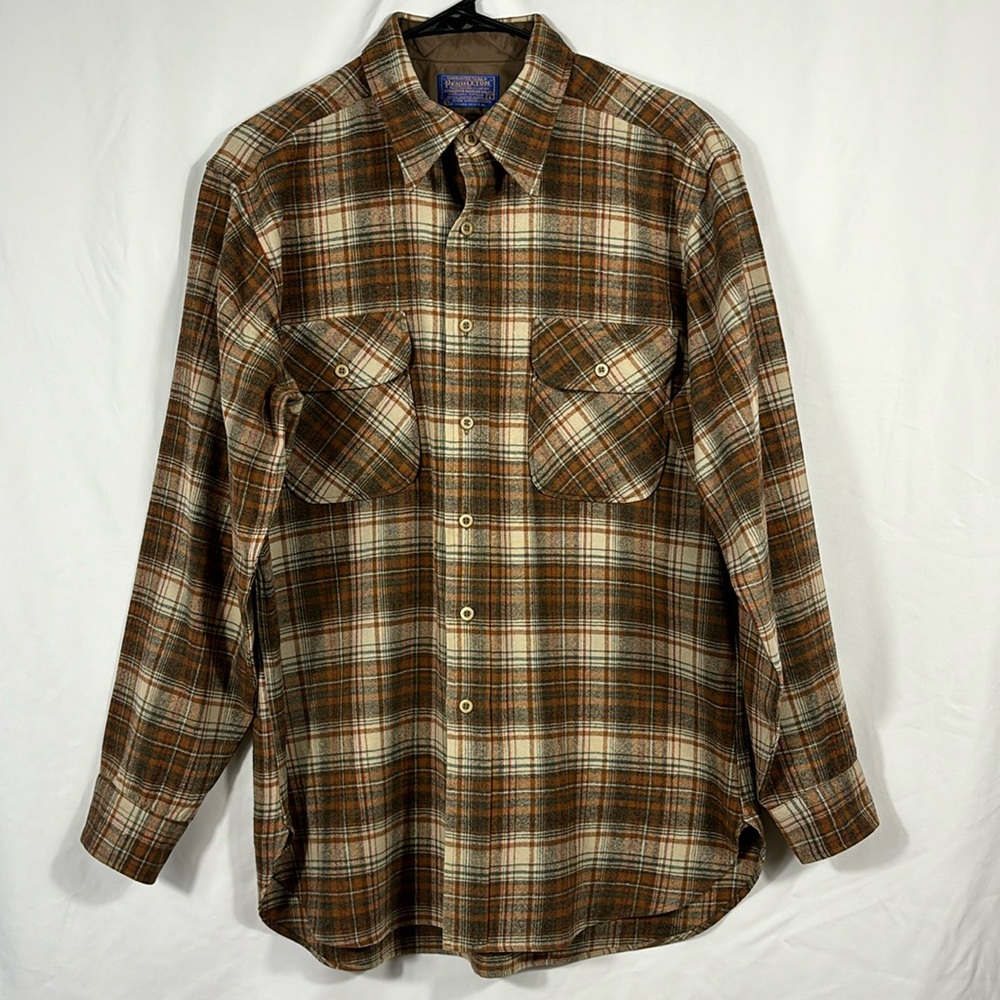 Pendleton Pure Virgin Wool Plaid Button Down Long Sleeve | Size Large